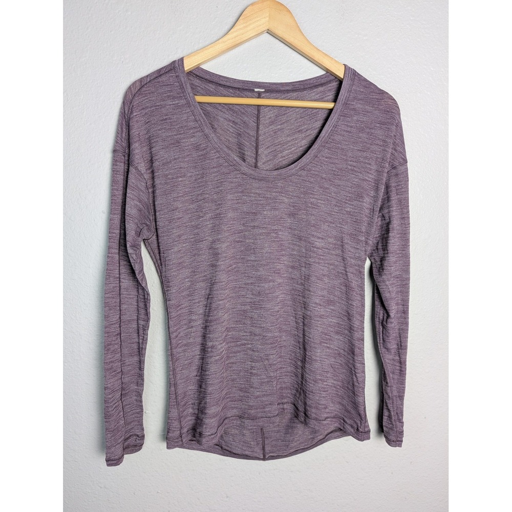 Lululemon Shirt Womens S Purple Long Sleeve Scoop Neck Lightweight Yoga Top